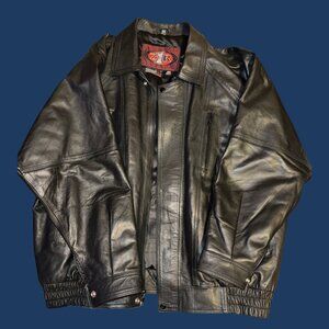 Z1R Leather Jacket Men’s 56 Black Motorcycle Biker 3M Thinsulate Lined